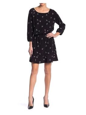 JOIE Arryn Mini Black Floral Print Dress Women's Juniors Size XS Cocktail Party